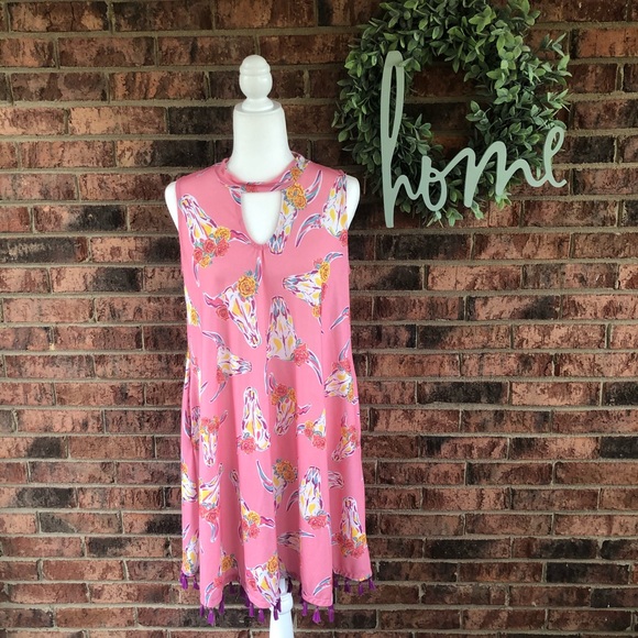 Simply Southern Dresses & Skirts - { SIMPLY SOUTHERN } NWOT Cow Skull Keyhole Dress